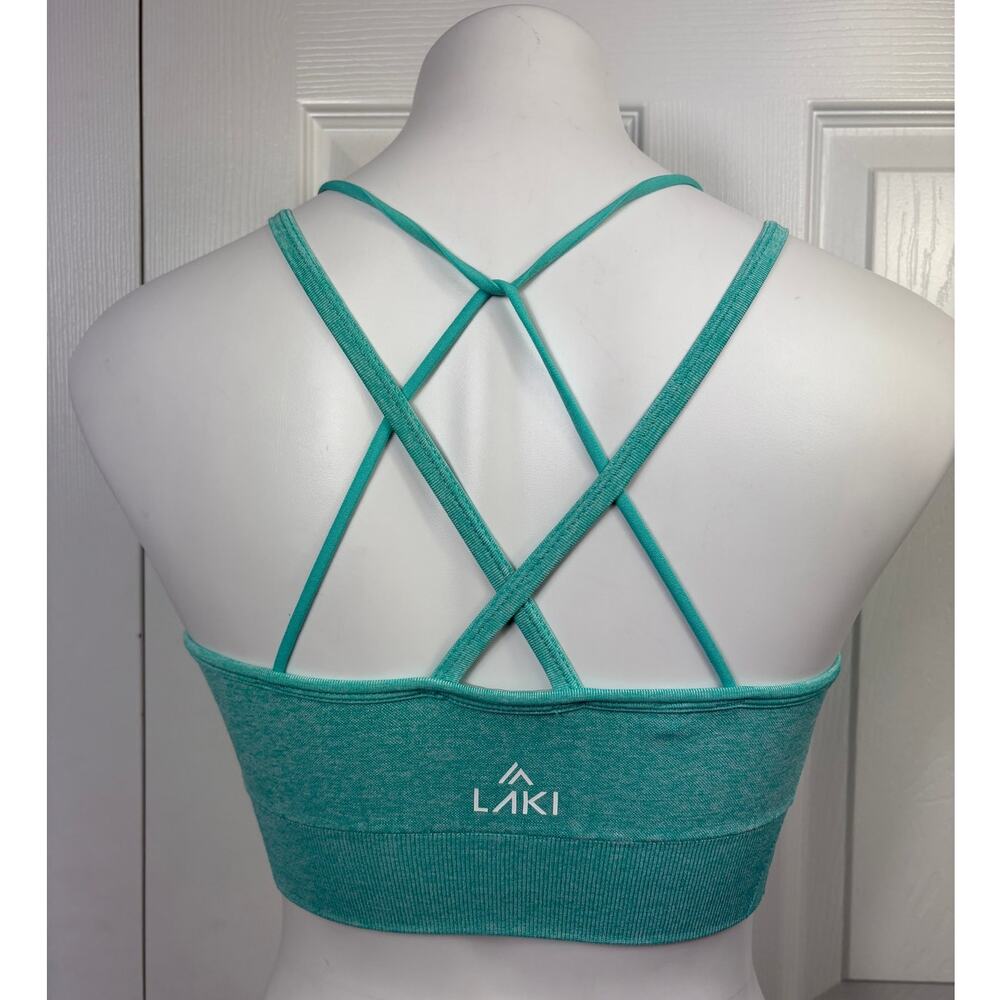 Laki Active Women's Sports Bra Blue Size Small Seamless NWOT